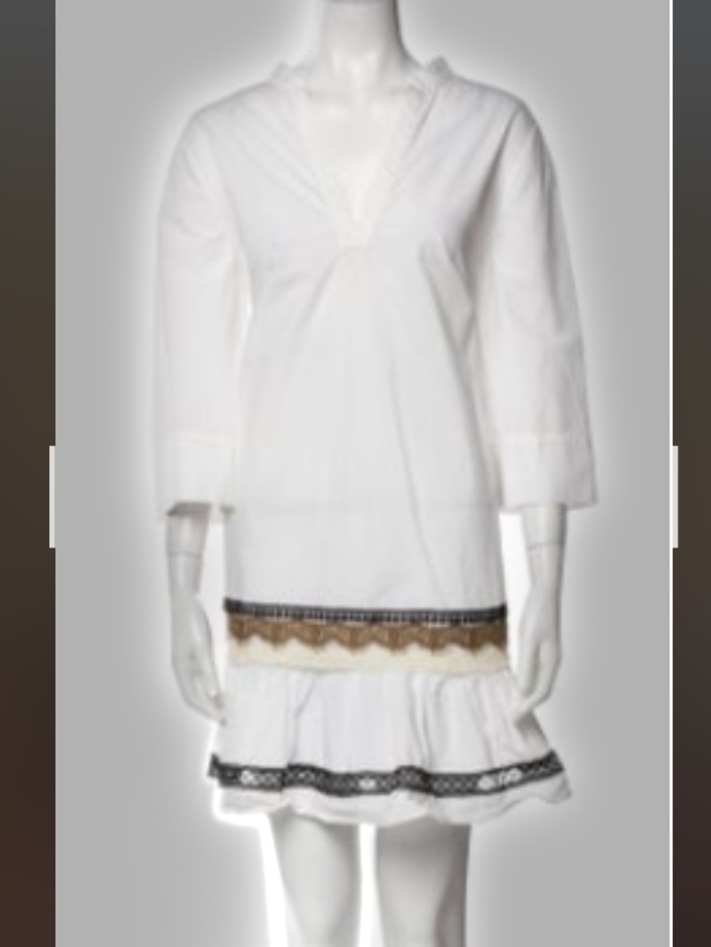 Dorothee cotton dress with beautiful details. Size 5 or similar to XL. EUC